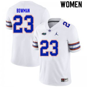 Women's Florida Gators #23 Demarkcus Bowman NCAA Nike White Authentic Stitched College Football Jersey ING1762DP